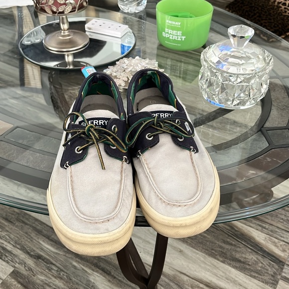 SPERRY ATHLETIC SHOES SZ 10.5 GREY/ DK NAVY GREAT CONDITION NO BOX - Picture 5 of 6